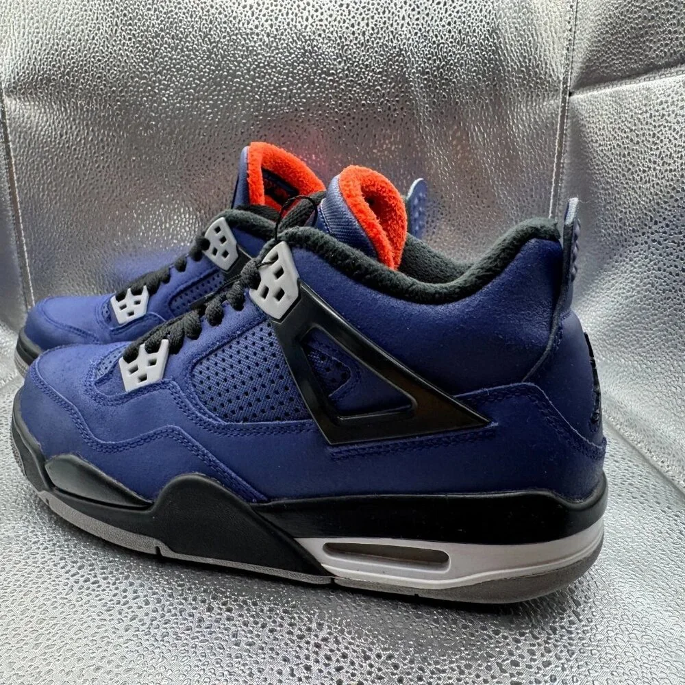 Size 7Y Nike Air Jordan 4 Retro Winter Loyal Blue Black Kids Sneaker‎ CQ9745 401
